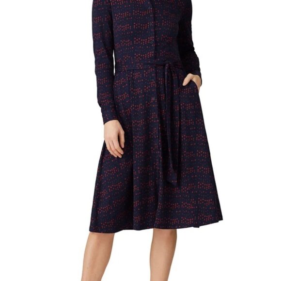 Boden Dress Size 8L Susannah Shirt Dress Long Size 8L Button Down with belt - Picture 2 of 14